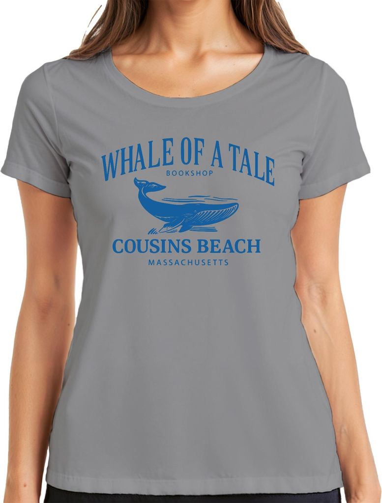 Whale of a Tale Cousins Beach Massachusetts Maritim Vintage Meer Damen T-Shirt, Grau, S