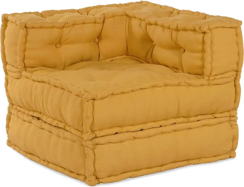 Canapé modulaire jaune en tissu - Solution d'assise modulable 70x70 cm