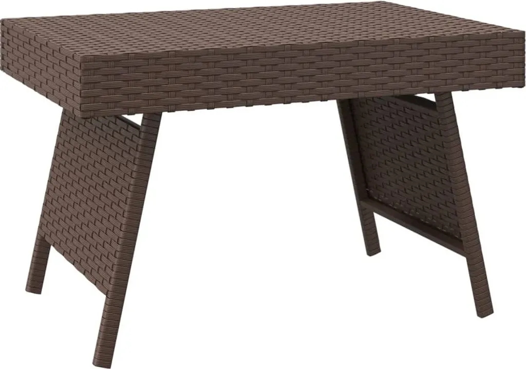 Tavolino Pieghevole Marrone 60x40x38 cm in Poly Rattan | Esterno Salvaspazio