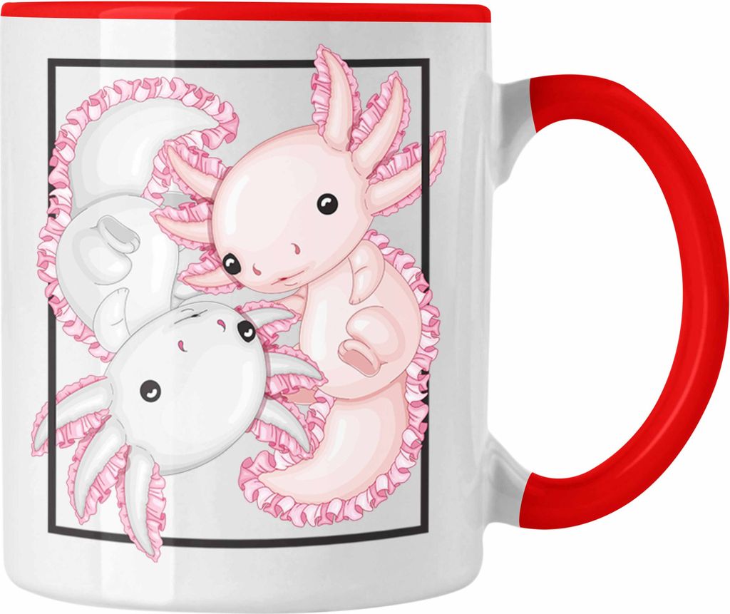 Trendation - Axolotl Tasse Geschenk Schwanzlurch Geschenkidee Besitzer (Rot)
