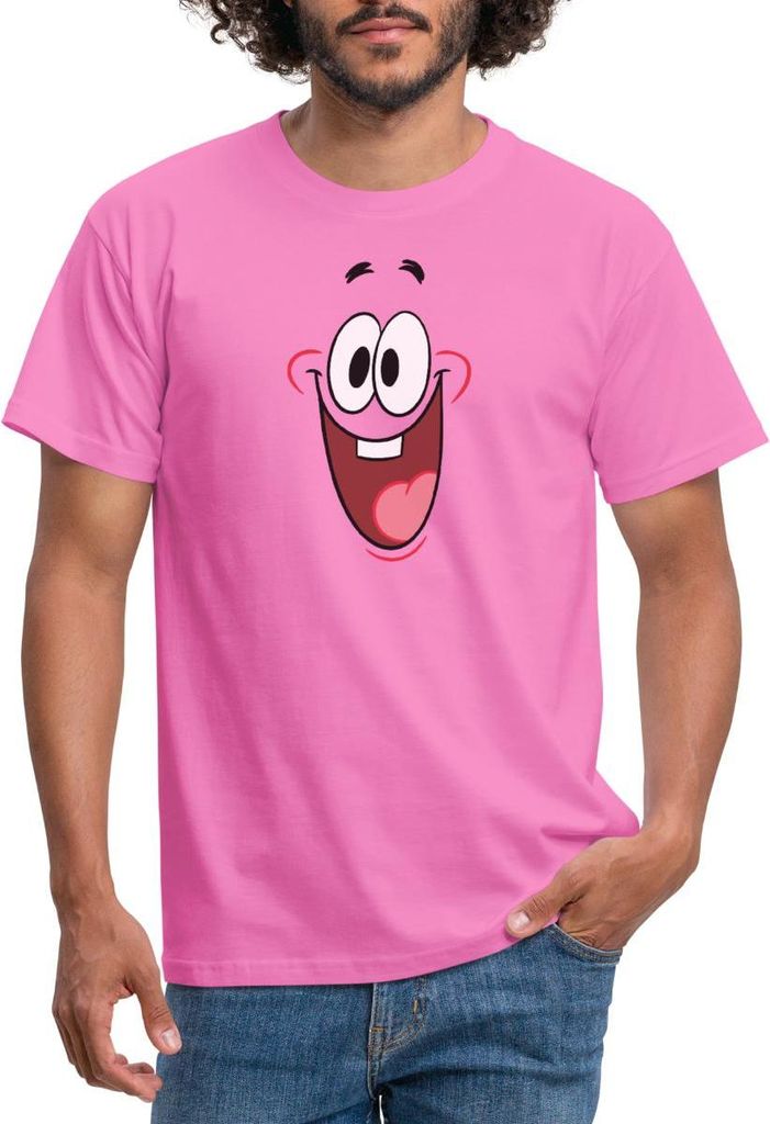 Spreadshirt The Patrick Star Show Patrick Gesicht Kostüm Karneval Männer T-Shirt, XXL, Pink