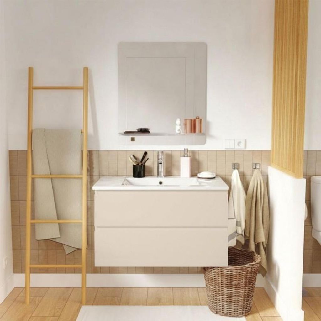 SORRENTO Waschtisch hängend 80cm Keramik-Becken Produktbild 