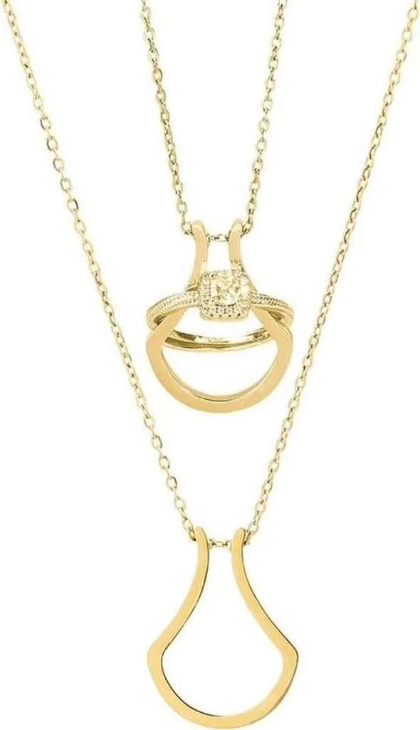 Collier Porte-Alliance Femme Allecto avec Support de Bague Géométrique