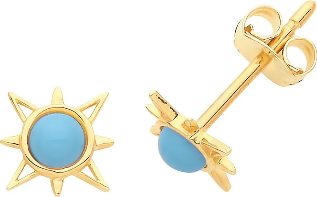 Boucles d'Oreilles Or et Turquoise pour Femme - Bijou Cadeau Idéal