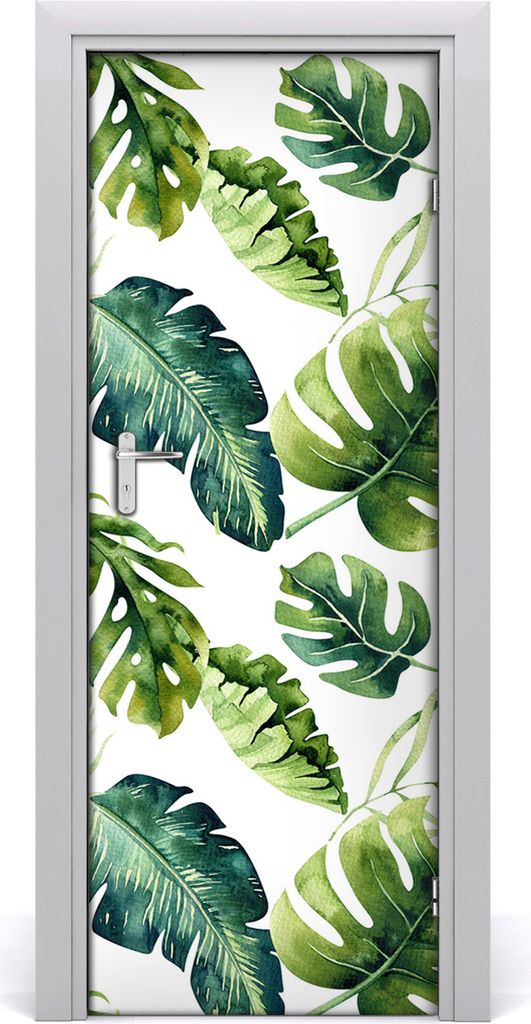Tulup Türaufkleber 75x205 cm Dekorative Aufkleber Selbstklebend Wasserdichte Tapete Abnehmbar Schlafzimmer Wohnzimmer Wohnkultur - tropische Blätter