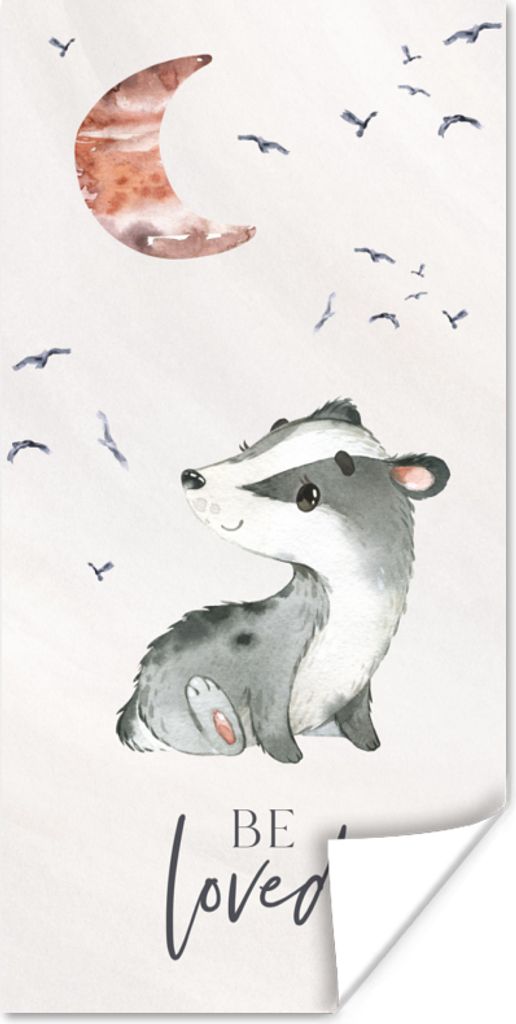 MuchoWow Poster Zitate - Geliebt werden - Sprichwörter - Kind - Jungen - Mädchen - Aquarell 40x80 cm - Dekoration