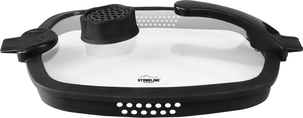 STONELINE SMELL WELL FUTURE Glasdeckel Eckig 28 cm mit SMELL WELL Funktion | Schwarz
