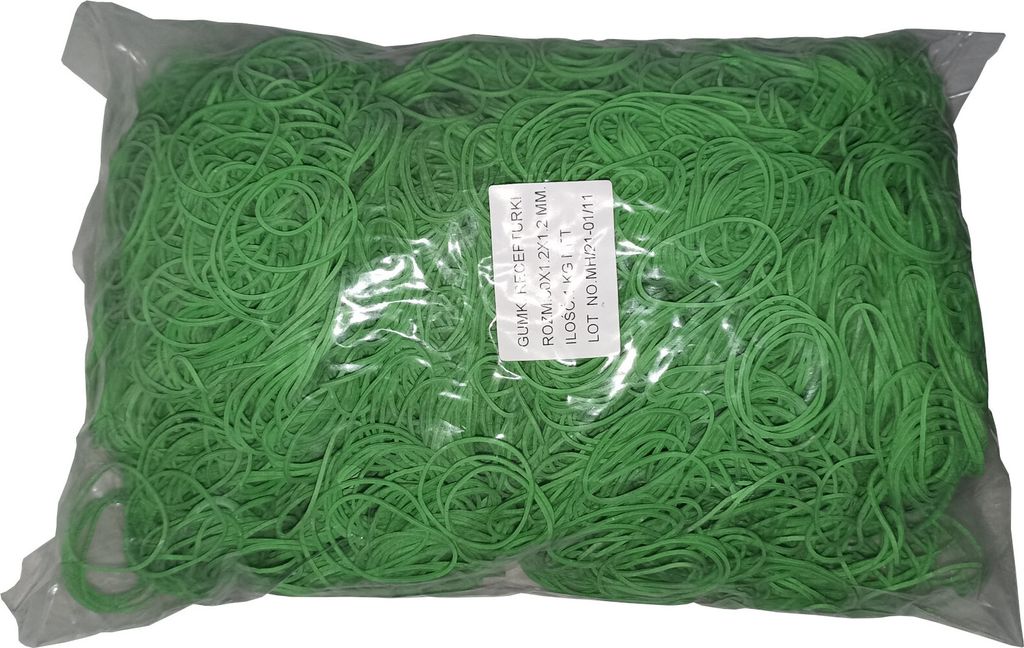 1 Kg Gummiringe Gummibänder grün 30 mm Ø 1,2 x 1,2 mm breit