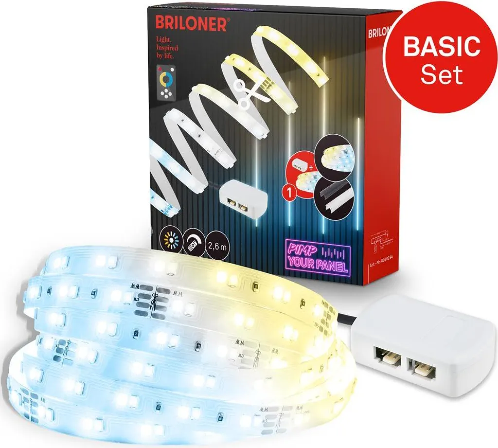 OFFERTA Briloner Pimp your Panel: Starter Set LED 2,6m CCT + Remote