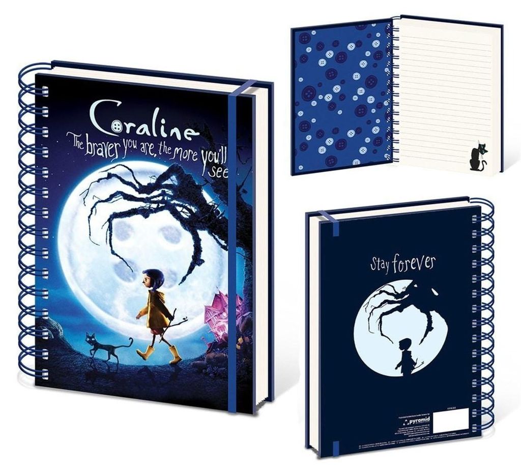 Coraline, notitieboekje formaat A5, "Andere Wereld" design Productafbeelding 