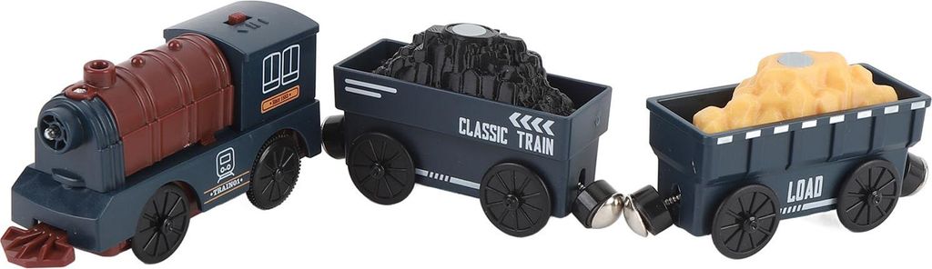 3-teiliges Kleinkind-Eisenbahn-Set, Spielzeug, Retro-Elektro-Spielset, klassisch, blau, klein für Kinder
