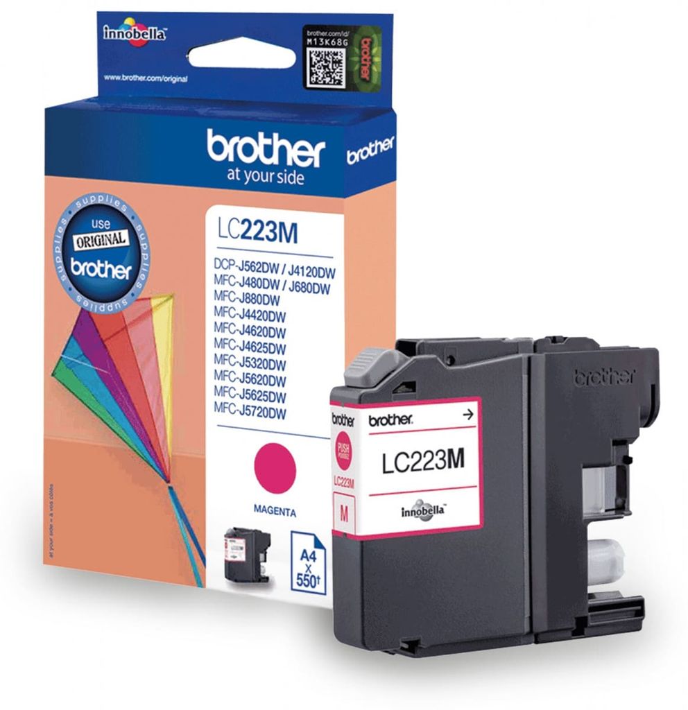 Brother LC223M, Purpurowy, Tusz na bazie pigmentu, 1 szt., Zdjęcie produktu 