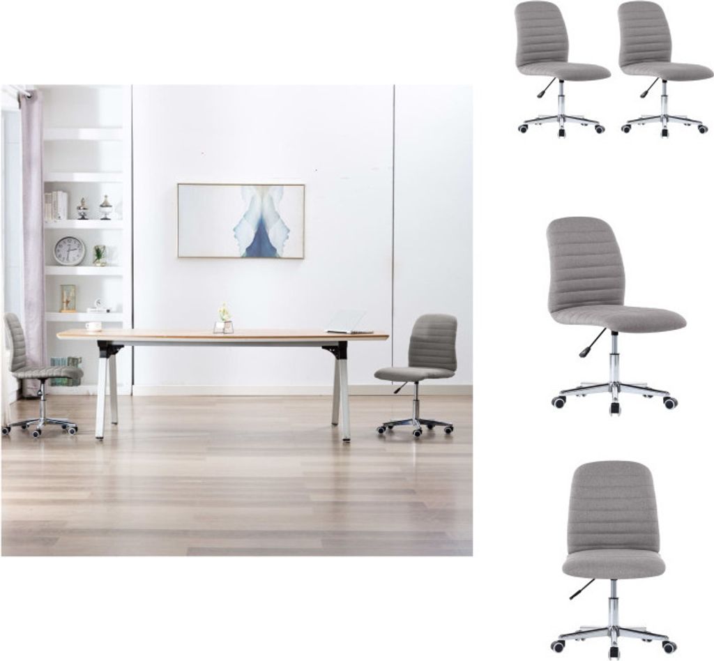 vidaXL Esszimmerstühle 2 Stk. Hellgrau Stoff - Esszimmerstühle