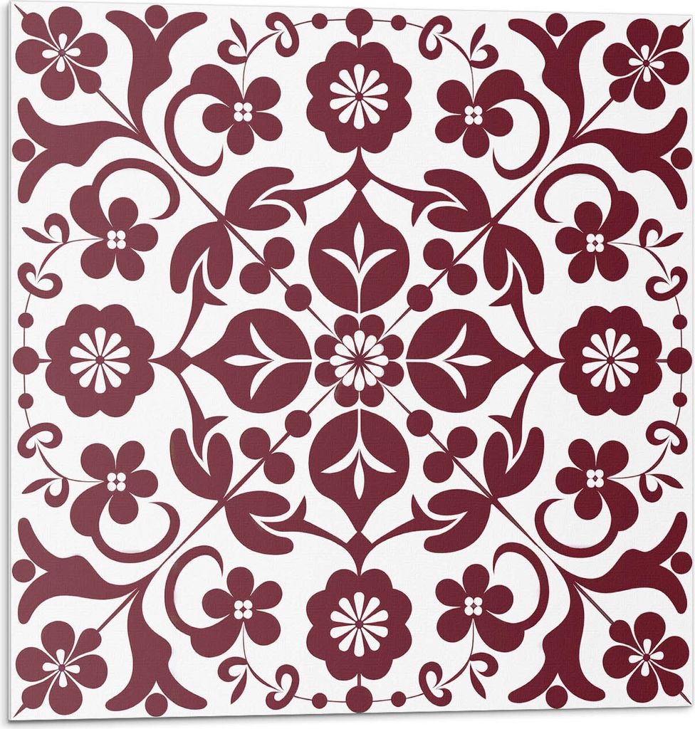 Blumenmuster Mit Ornamenten – Selbstklebende Fliesen – Wandverkleidung – Wandpaneel – PVC Fliesen – Vinylflisen – PCV Flisen – Selbst...