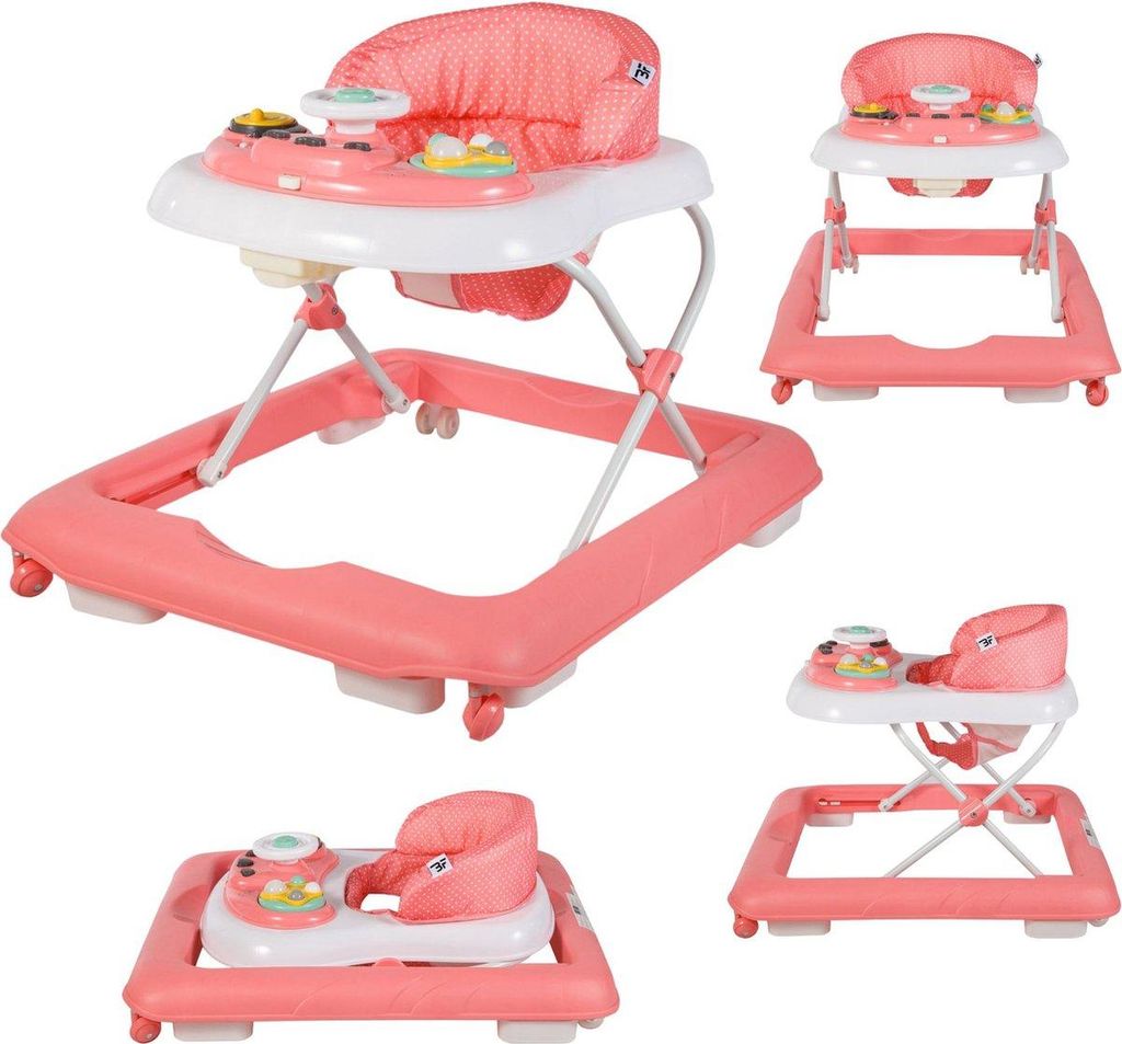 Bebies First Faltbarer Baby Lauflernwagen Rosa mit Spielset Produktbild 