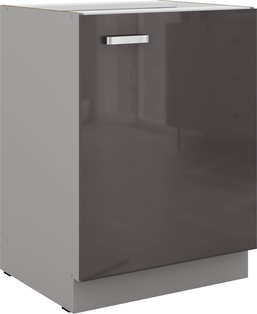 Küchen Unterschrank 60 Hochglanz Grau Küchenzeile Küchenblock Küche Grey Bianca