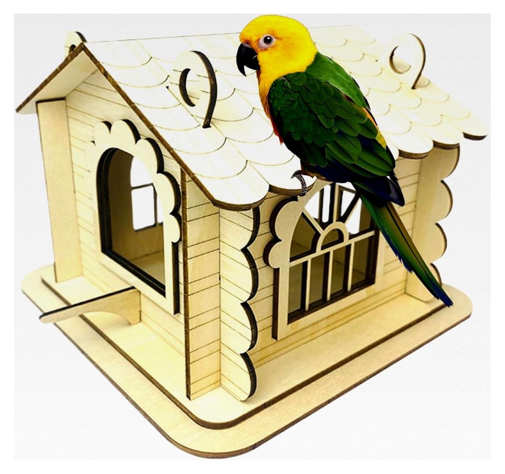 Vogelnistkästen aus natürlichem Holz - Vogelzubehör für Terrasse, Garten, Balkon, Hof und Park