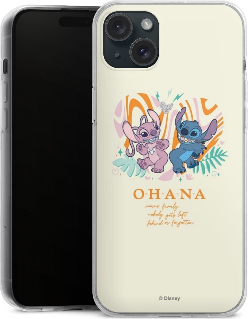 DeinDesign Handyhülle für Apple iPhone 15 Plus Silikon Hülle Case Smartphone Schutzhülle Disney Offizielles Lizenzprodukt Lilo & Stitch