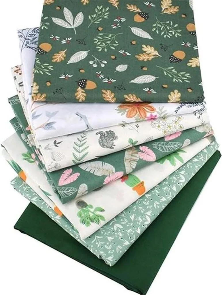 Tissu patchwork coton floral 50x50 cm kit complet pour fin de projet DIY