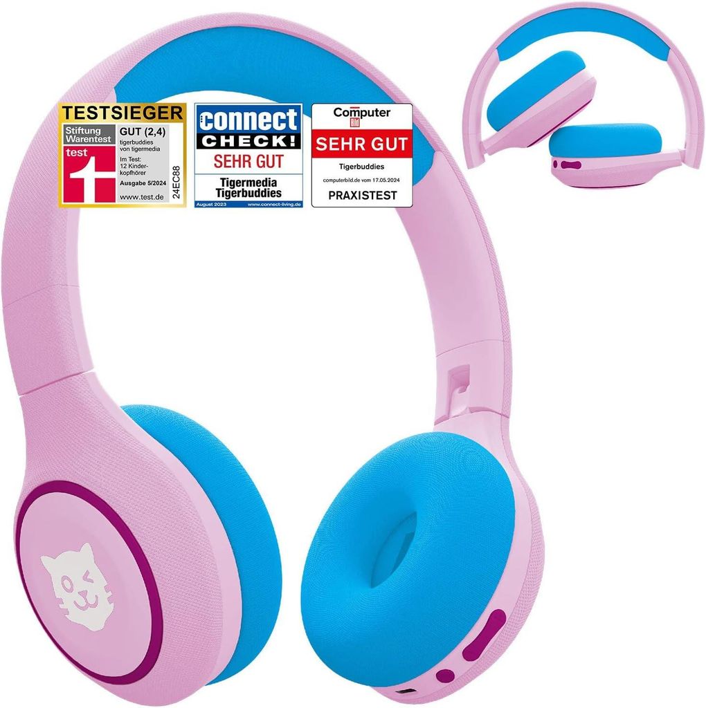 Bluetooth Kopfhörer Kinder Faltbare Kinder Kopfhörer ab 4 Jahren Mit Lautstärkebegrenzung 85 dB Bequemer Sitz & klarer Stereo-Klang, Kinderkopfhör