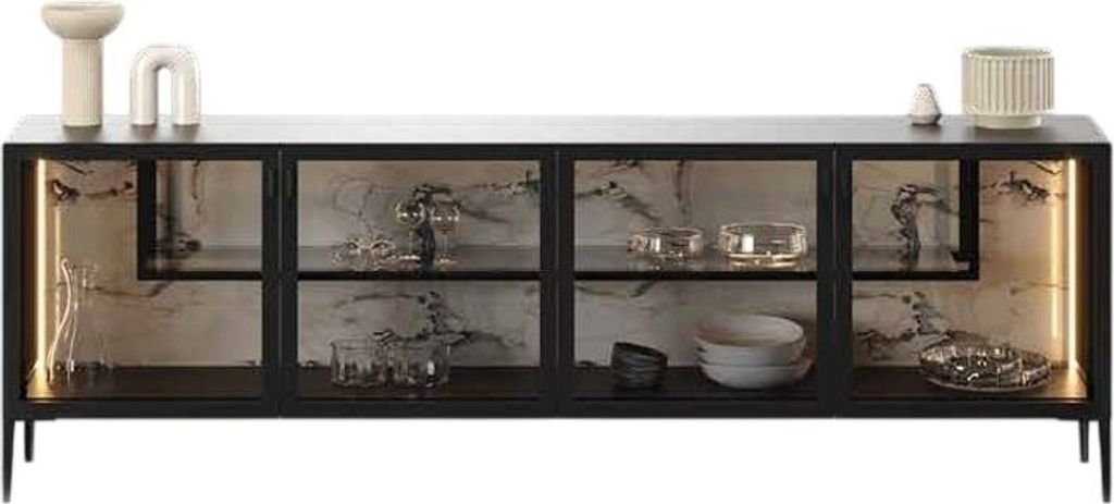 Moderne graue Konsol aus Holz mit Glas für Wohnzimmer und Flur