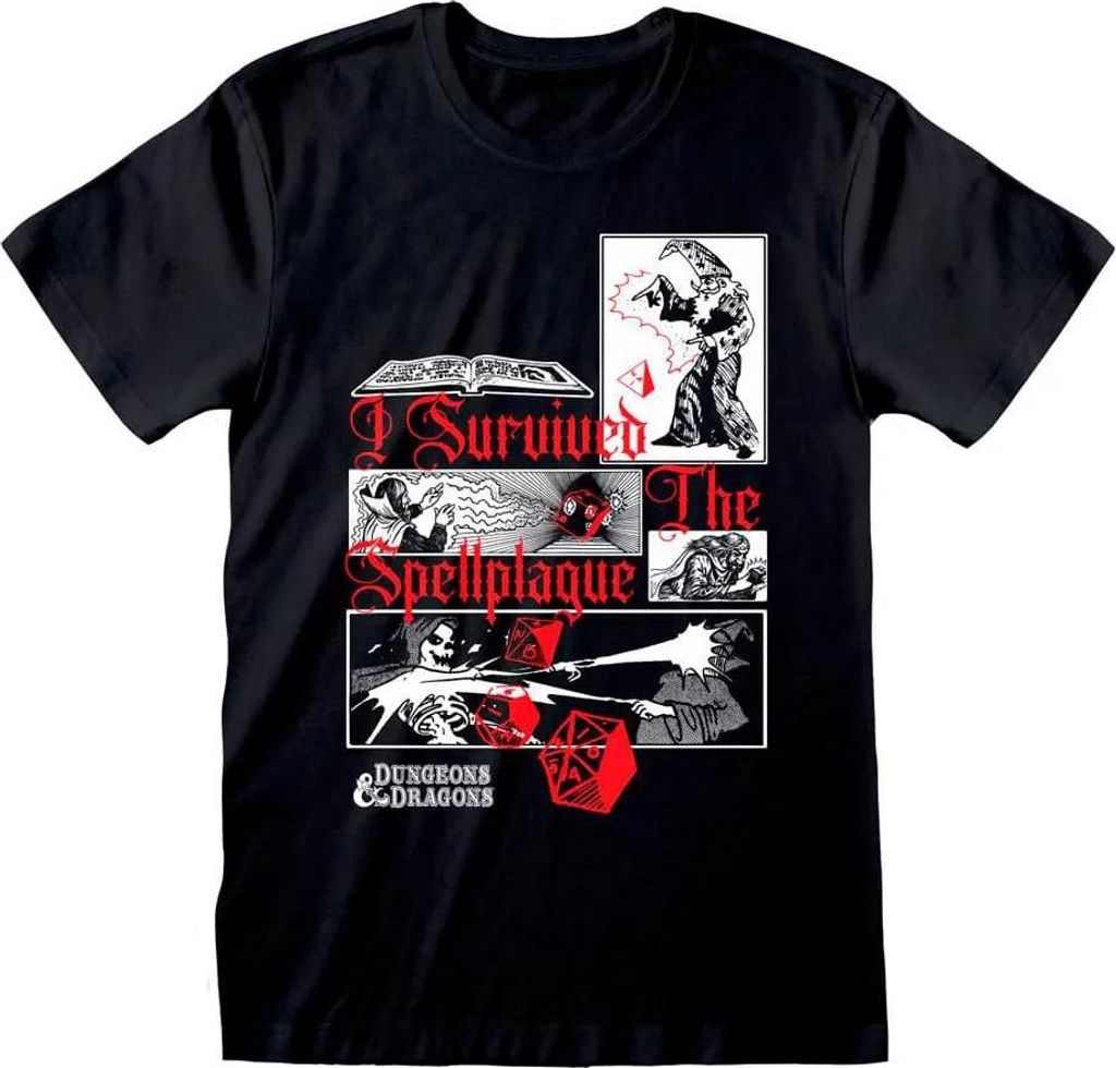 Heroes Inc Dungeons & Dragons I Survived The Spellplague Kurzarm-t-shirt Schwarz S Schwarz S