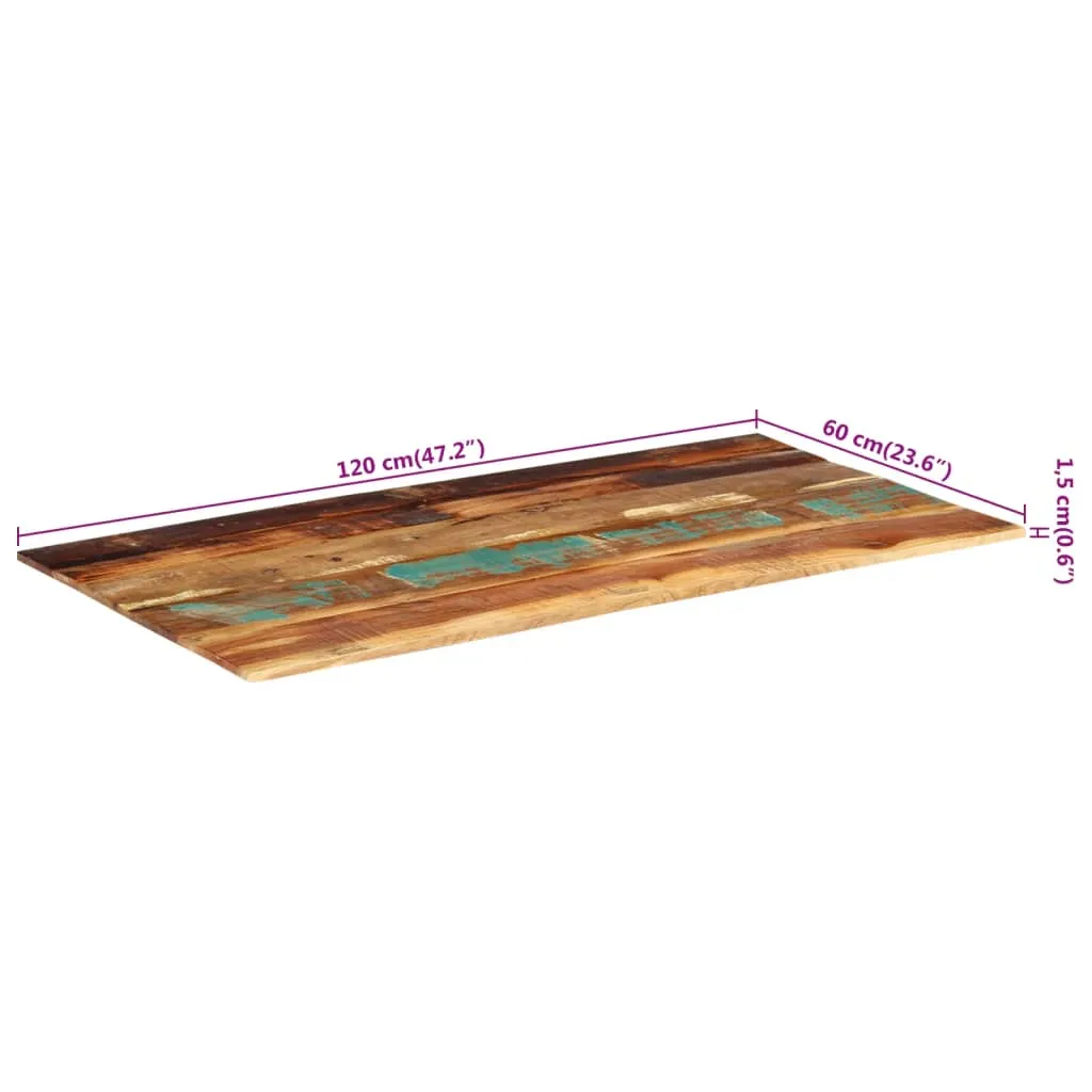 Plateau de table en bois de récupération 120 cm pour bureau ou dîner - 8