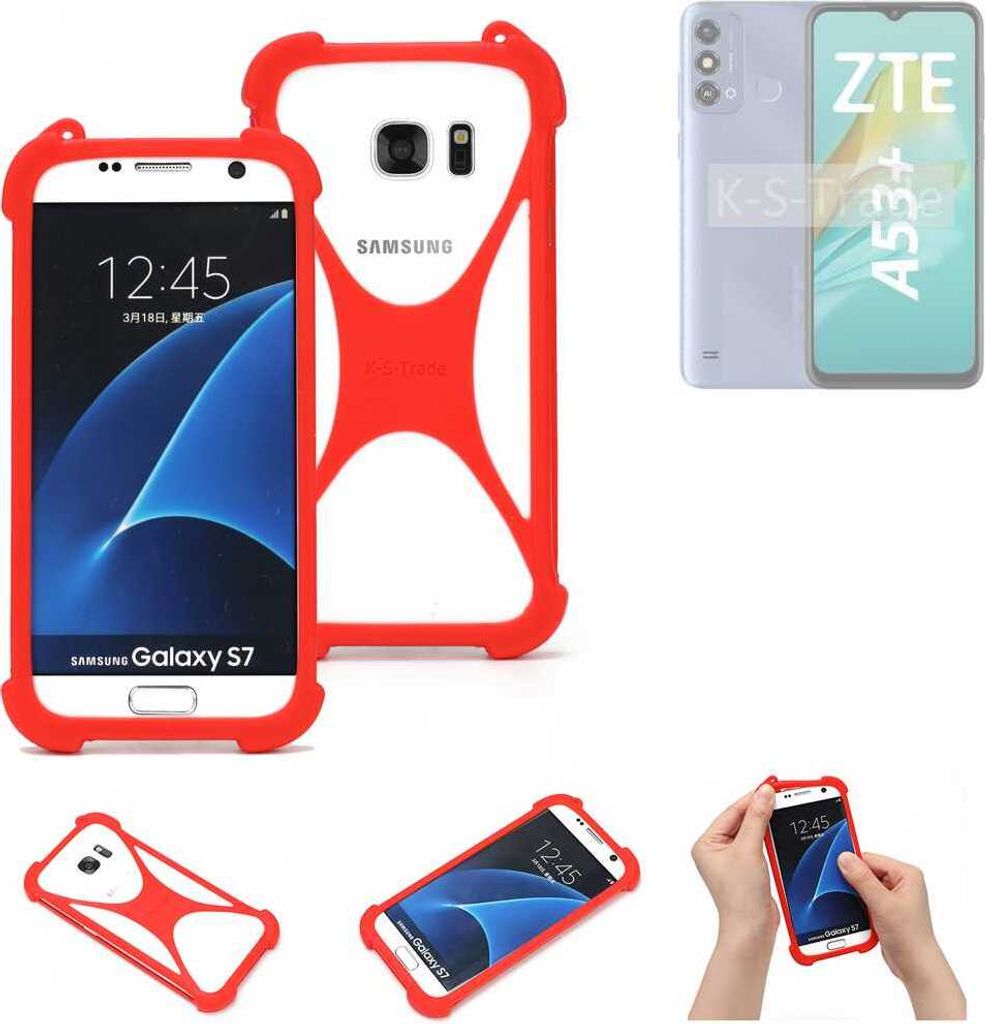 K-S-Trade Handy-Hülle kompatibel mit ZTE Blade A53+ Schutz-Hülle Bumper Silikon Schutz Hülle Cover Case Silikoncase Silikonbumper TPU Softcase