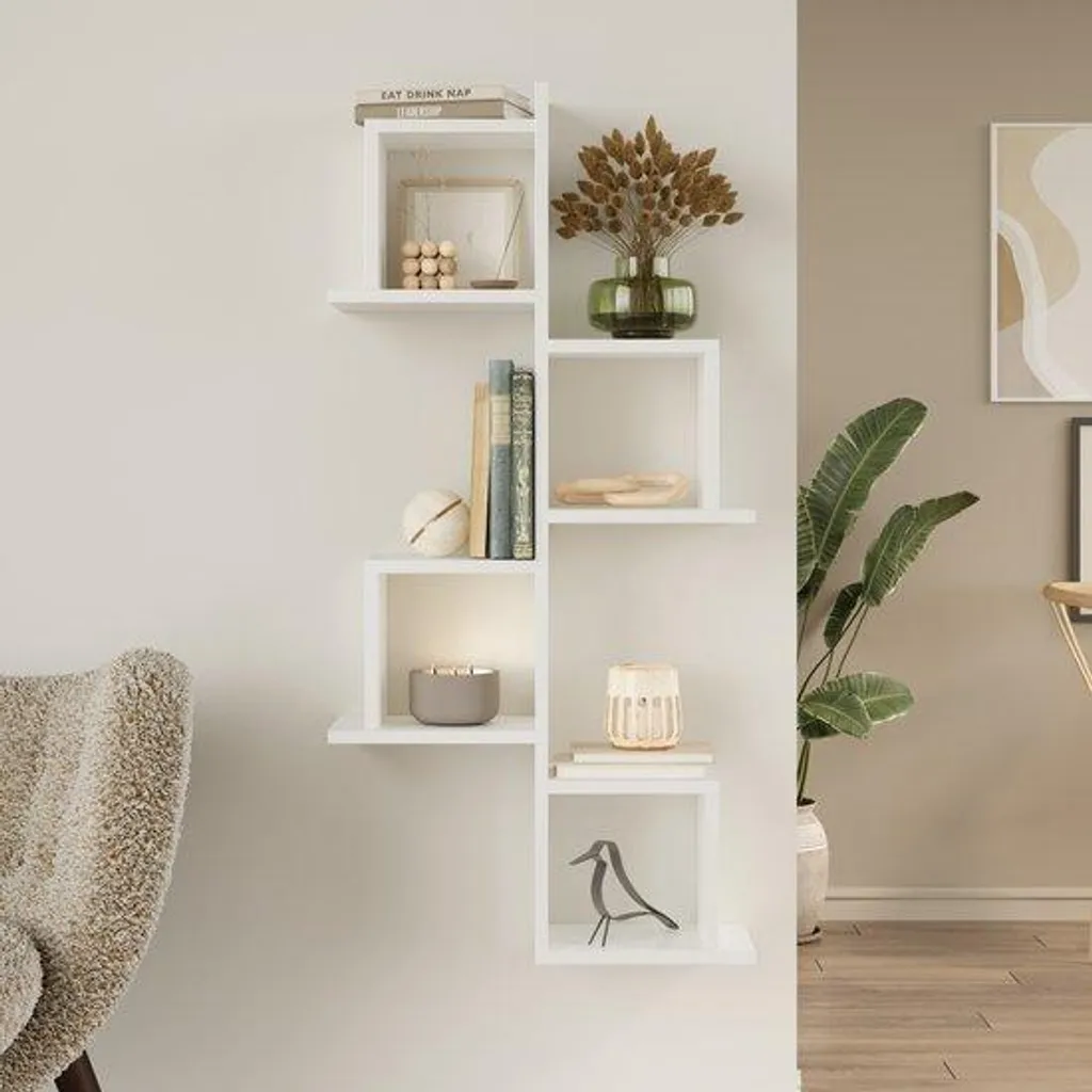 Étagère Murale Cube Blanche Capri par LUNOR - Lot de 2 Modules Design