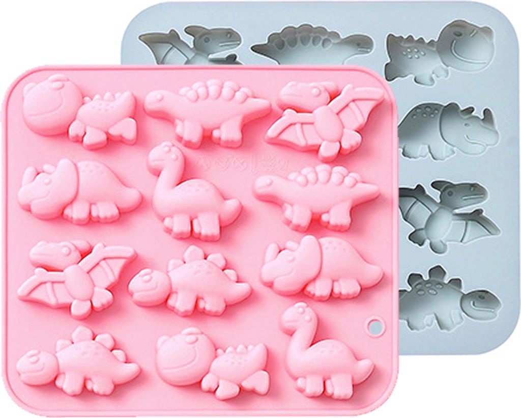 CANDeal Inosaur Formen Silikon-Kuchenformen, 2er-Pack Süße Dinosaurier-Cupcake-Muffinform Für Kinder-Cartoon-Dino-Schokoladen-Süßigkeiten-Kuch...