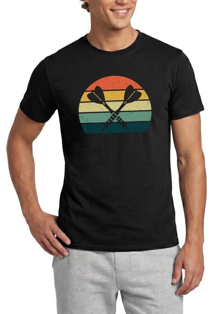 Spreadshirt Retro Dart Arrow Design Geschenk Männer T-Shirt, S, Schwarz