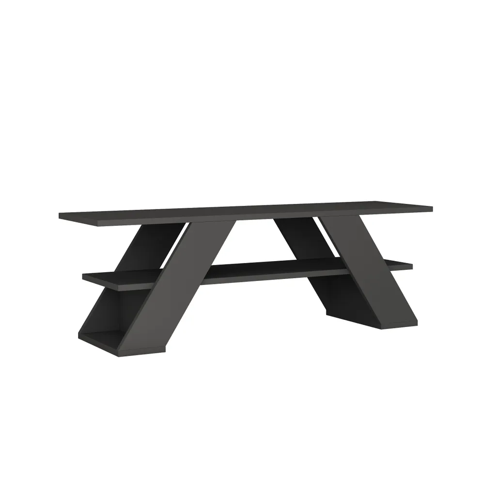 Petit meuble TV gris anthracite 120 cm Farfalla pour salon et studio