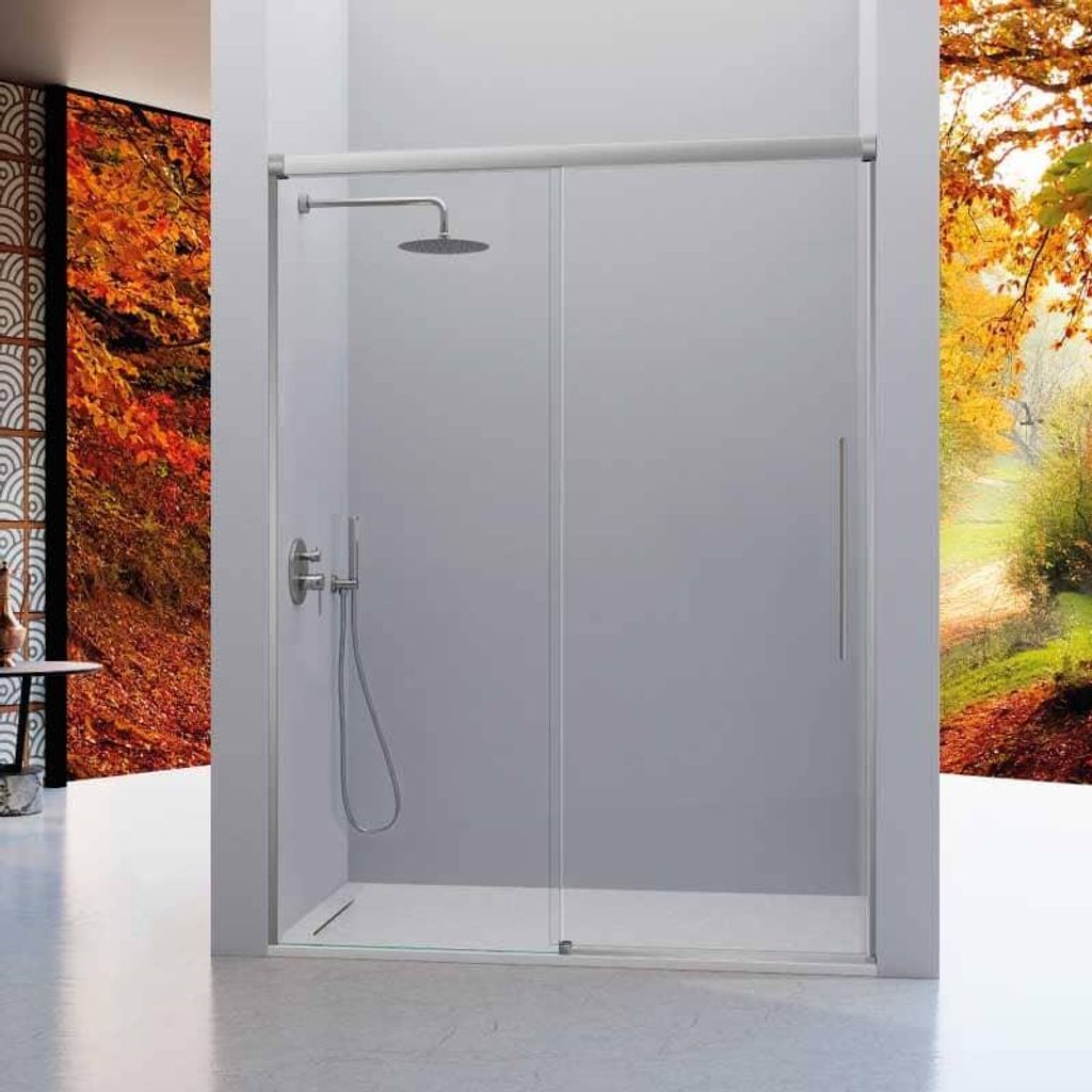 Duschfront + Schiebetür PAVIA Chrom