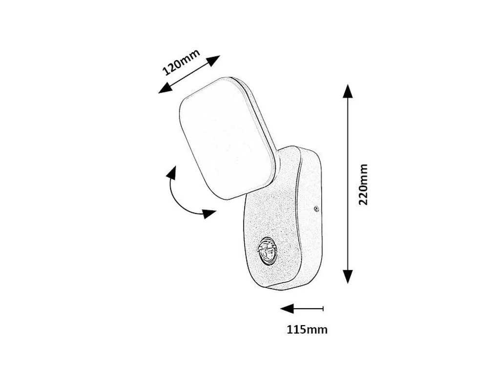 Plafonnier Extérieur LED Noir 12W IP44 Odiel Rabalux à Détecteur Intégré