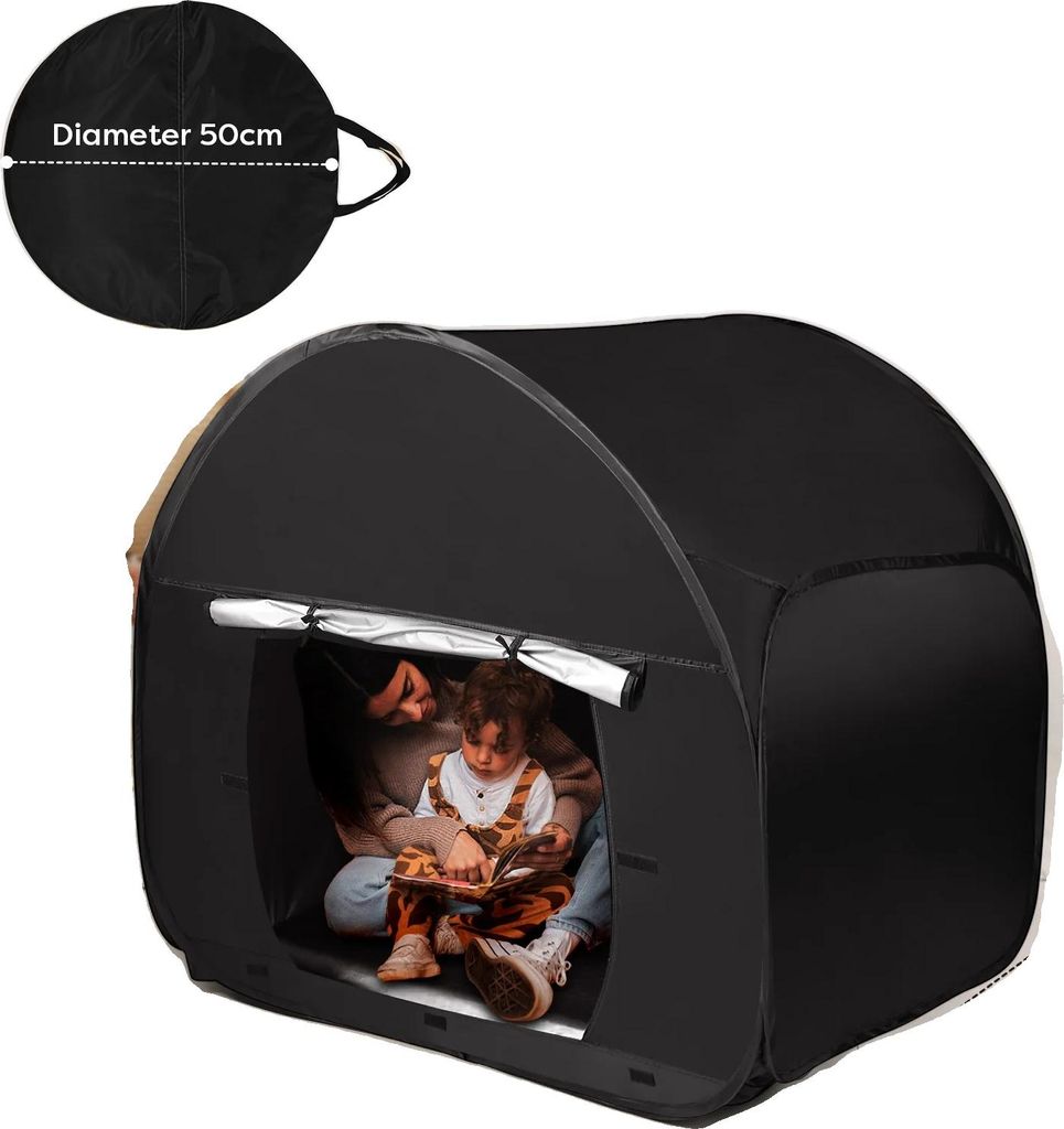 Senzorický stan, přenosný, lehký, rychlé sestavení, černý Obrázek produktu 