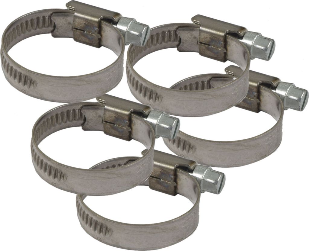 Agora-Tec®  Edelstahl Schellen W4 (5er Set) für  3/4 Zoll Produktbild 