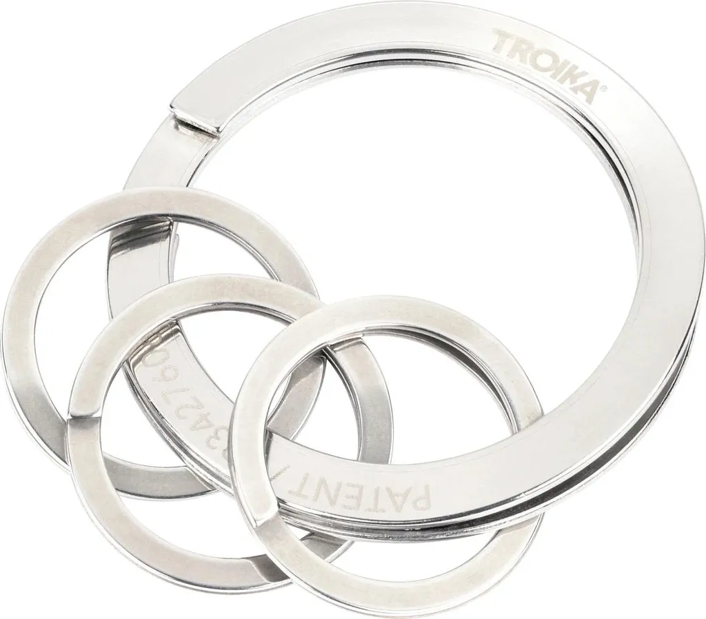 Porte-clés TROIKA NAIL GUARD avec coupe-ongles intégré en métal chromé
