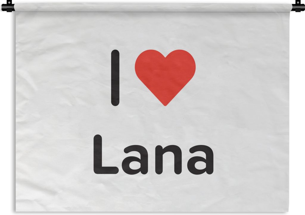 MuchoWow Wandteppich Wandbehang Ich liebe - Lana - Mädchen 90x67.5 cm Tapisserie Dekoration Wandtuch - Fototeppich - Wand-Skulpturen