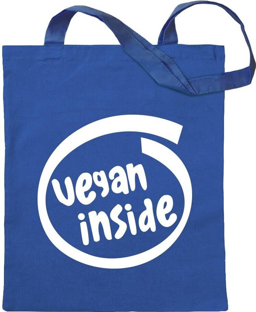 Kiwistar - Baumwolltasche - royalblau - vegan Inside - Tragetasche Stoffbeutel Umhängetasche Langer Henkel