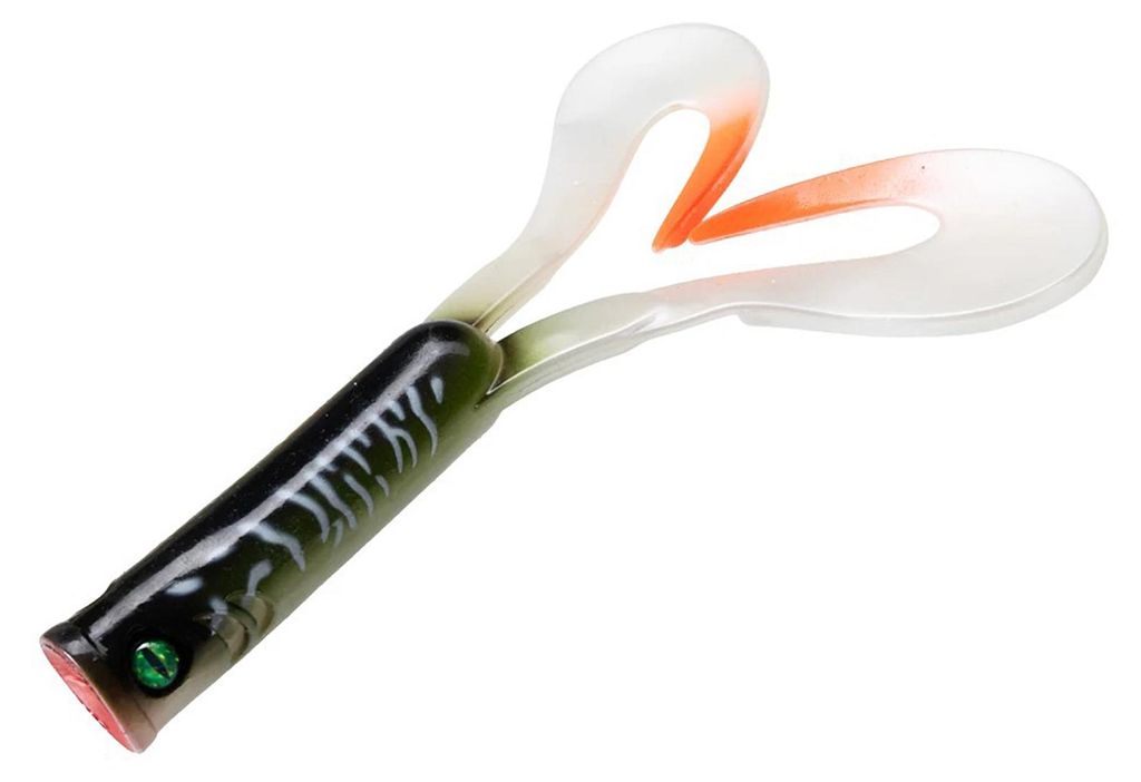14,5 cm / 21,7 g Doppelter Lockenschwanz-Weichköder, Weitwurf-PVC-Bionic-Kunstköder, Süßwasser- und Salzwasser-Forellenangelzubehör