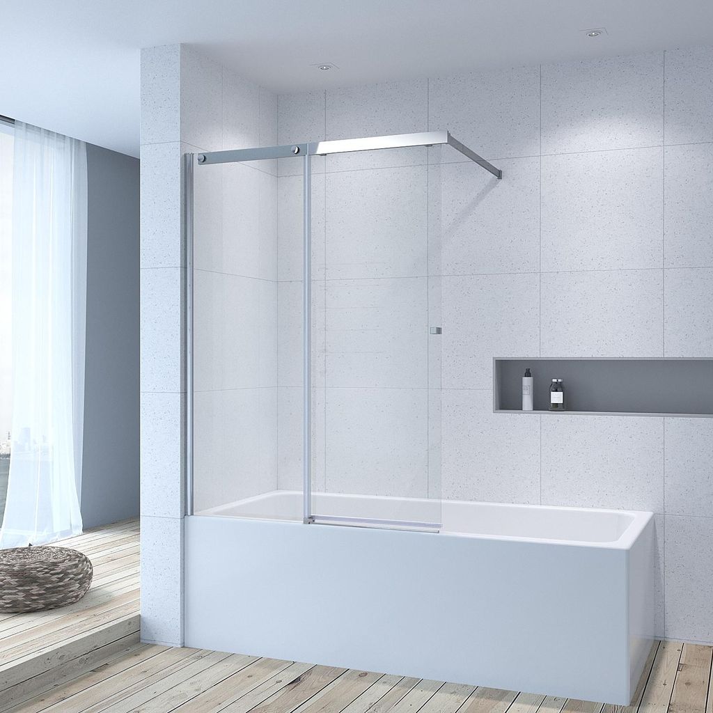 AQUALAVOS Duschwand für Badewanne mit Schiebetür Produktbild 