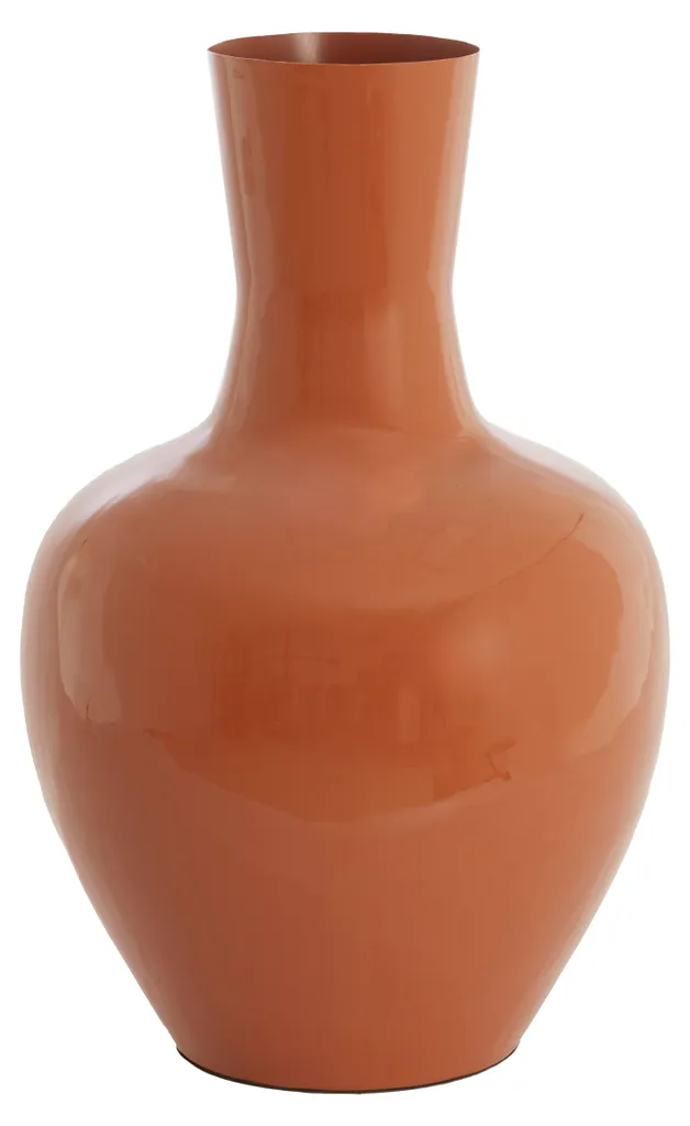 Vase de Sol NANA Orange Brillant pour Décoration Salon - 69x44 cm