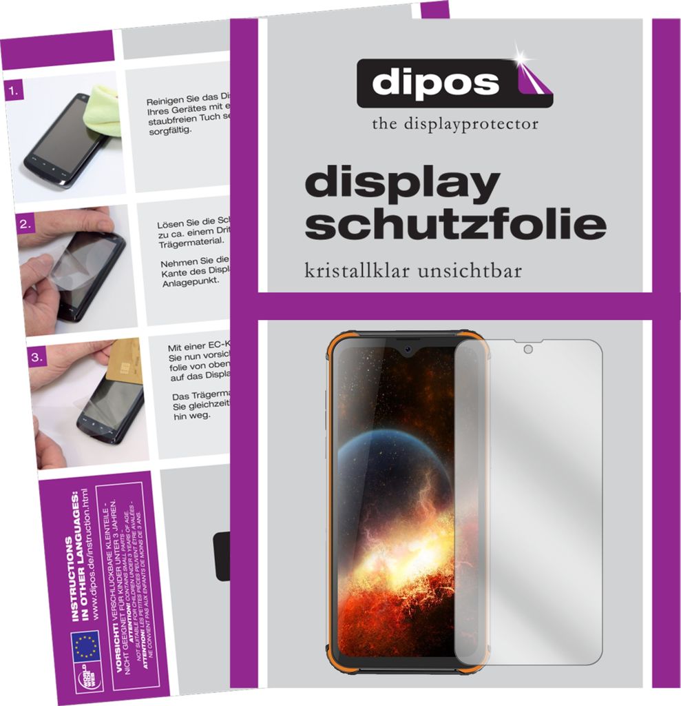 2x Schutzfolie für Blackview BV9800 klar Displayschutzfolie Folie Display Schutz dipos