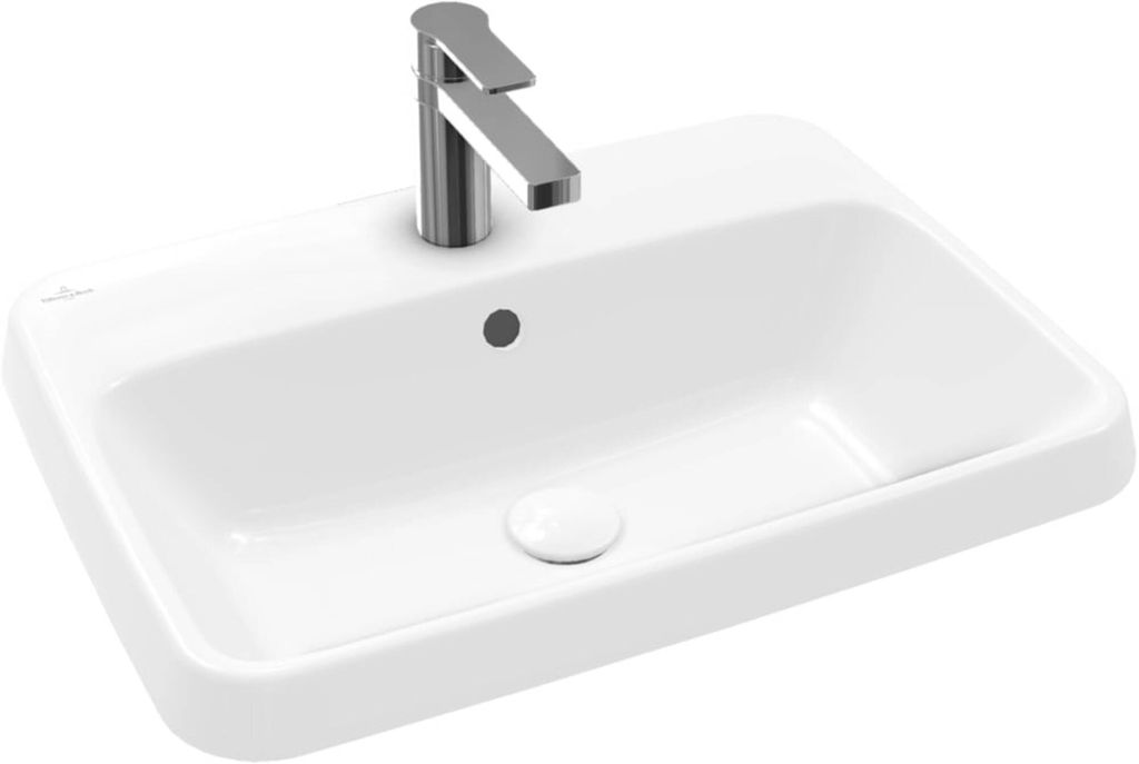 Villeroy & Boch Architectura Einbaubecken Rechteckig mit Hahnloch und Überlauf 60x45x17 cm Alpinweiß