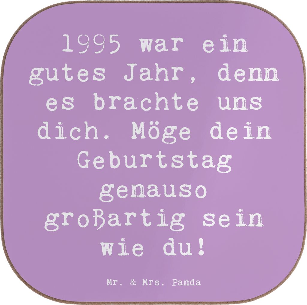 Mr. & Mrs. Panda Untersetzer für Gläser Spruch 1995 Geburtstag - Lavendeltraum - Geschenk, Coaster, gläseruntersetzer, Jubiläumsgschenk, Geburt...