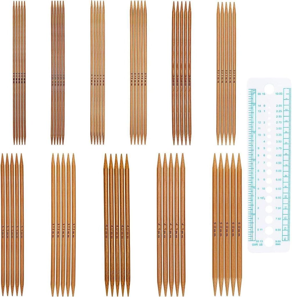 Bambus Stricknadeln Set 55 Stück 2,0-5,0 mm inkl. Produktbild 