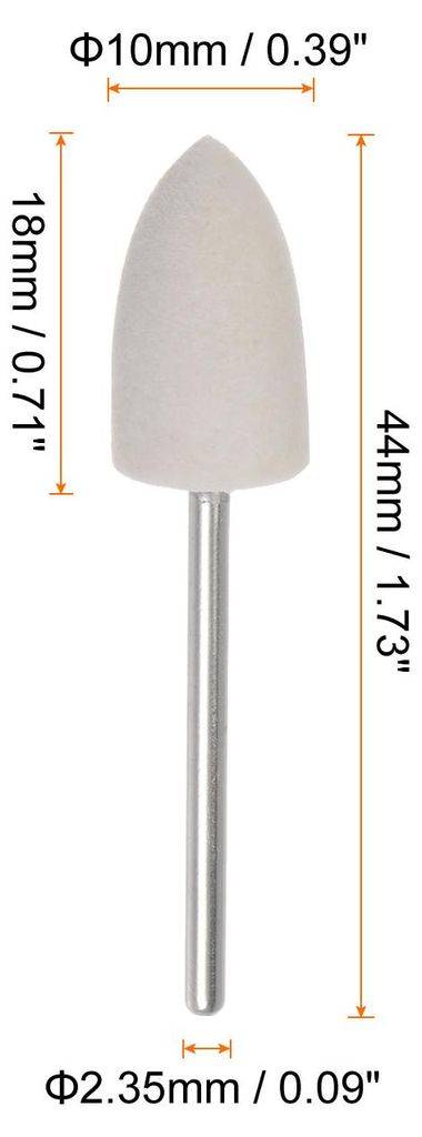 10mm Wollfilz Polierscheibe 20 Stš¹ck, Polieraufsatz mit Verl?ngerter Runder Griff 2.35mm Durchmesser, Kugelf?rmig, Polierset fš¹r Metall, Holz...