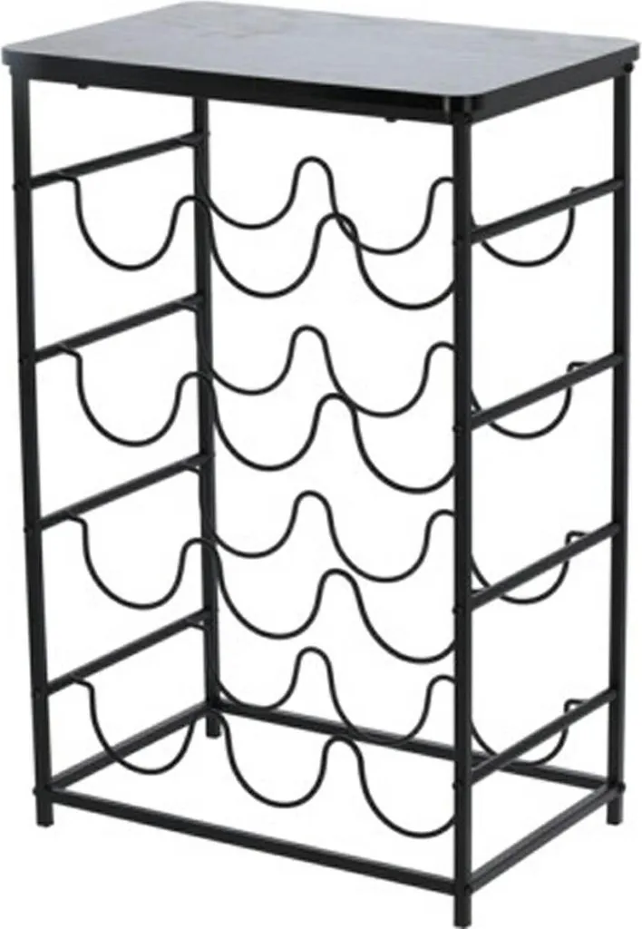 Rangement vin compact H&S Decoration noir 60cm : fini le désordre