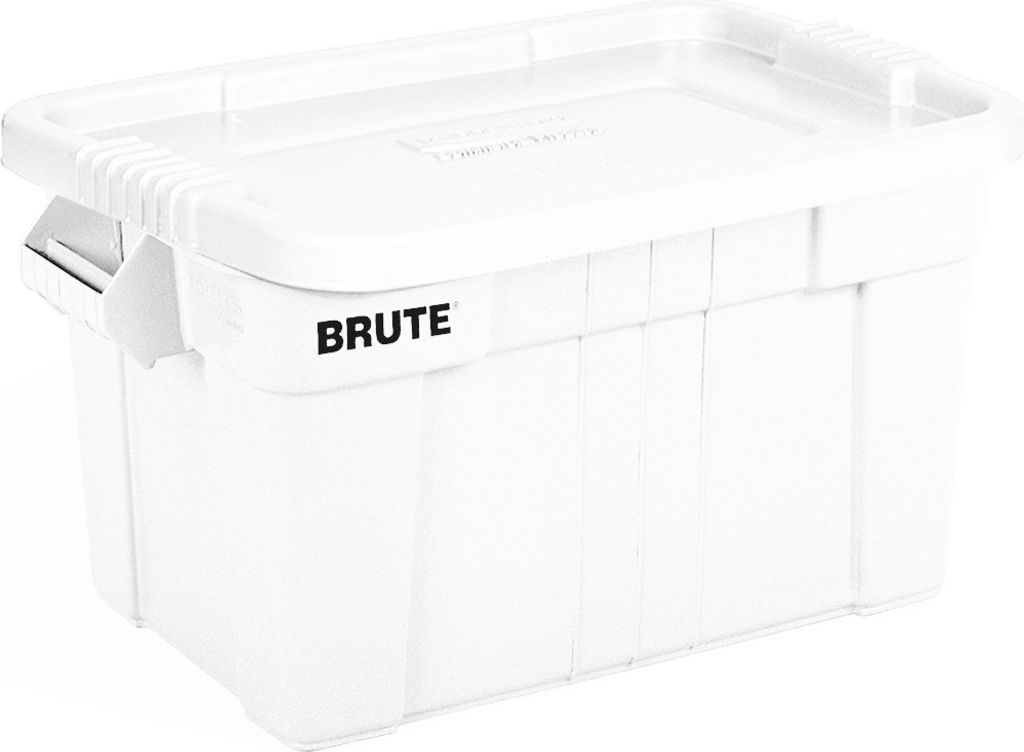 Rubbermaid Brute 76-L-Transportbehälter mit Deckel, weiß