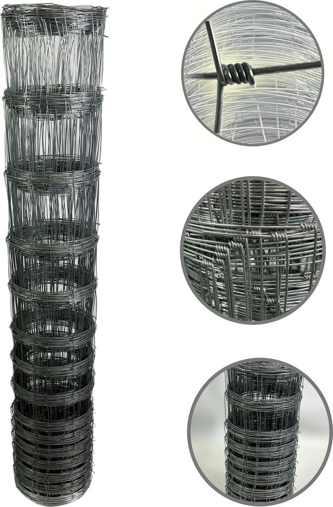 Wildzaun Forstzaun Weidezaun 100/10/15 Knotengeflecht Zaun 50m